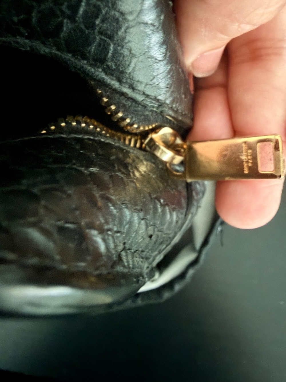 YSL Cabas Monogram Python Embossed Satchel - Picture 11 of 12